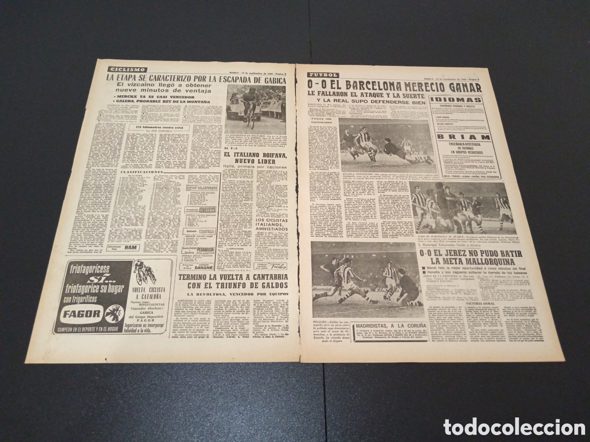 Coleccionismo deportivo: MARCA 15/09/1968 - Foto 2