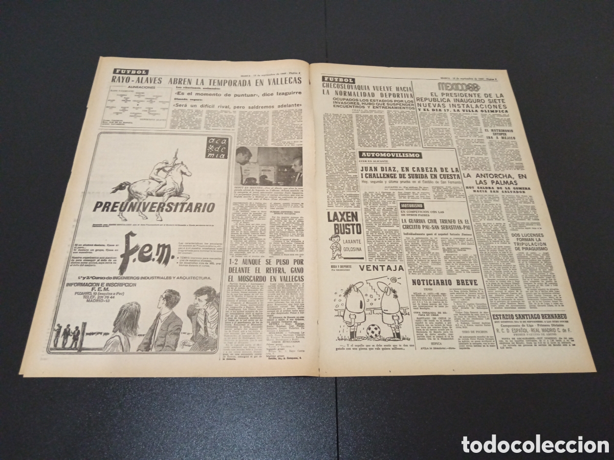 Coleccionismo deportivo: MARCA 15/09/1968 - Foto 3