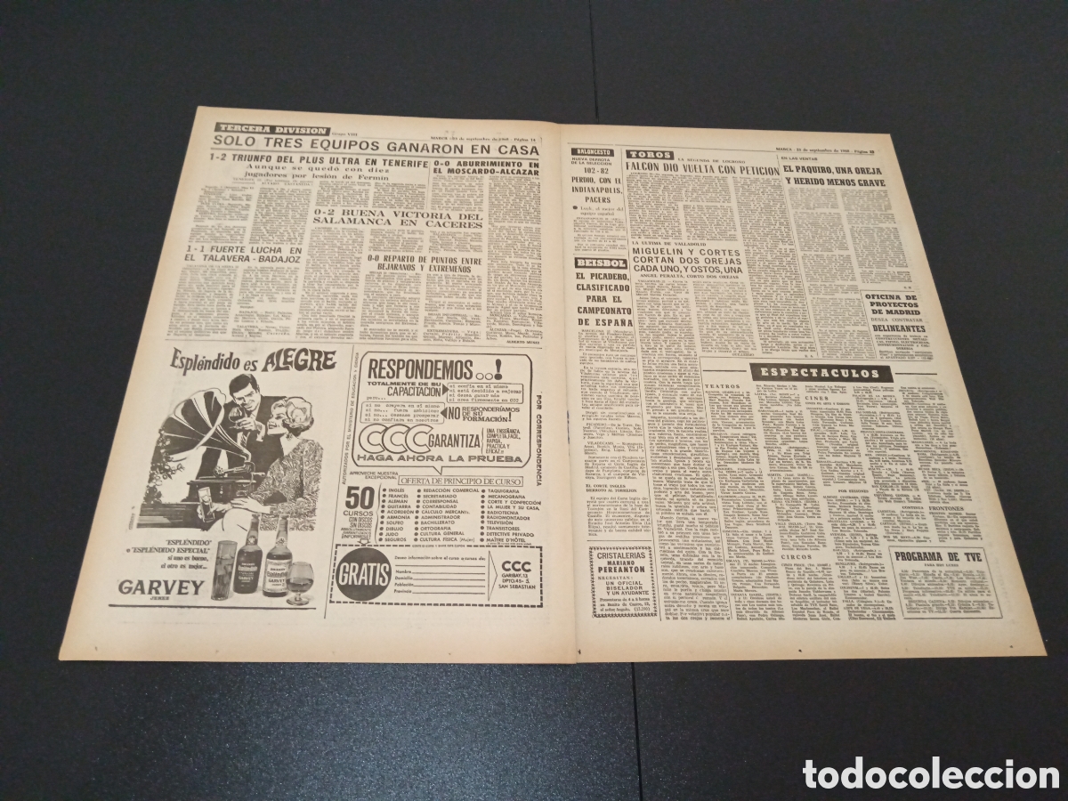 Coleccionismo deportivo: MARCA 23/09/1968 - Foto 8