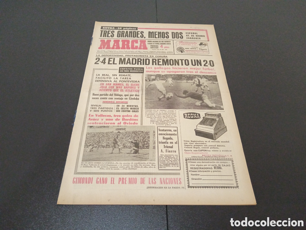 Coleccionismo deportivo: MARCA 23/09/1968 - Foto 1