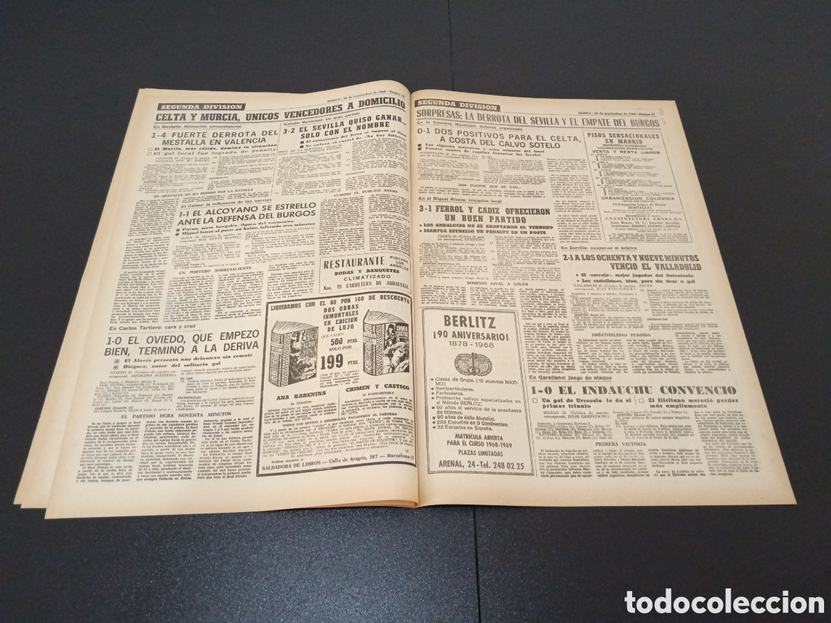 Coleccionismo deportivo: MARCA 30/09/1968 - Foto 6