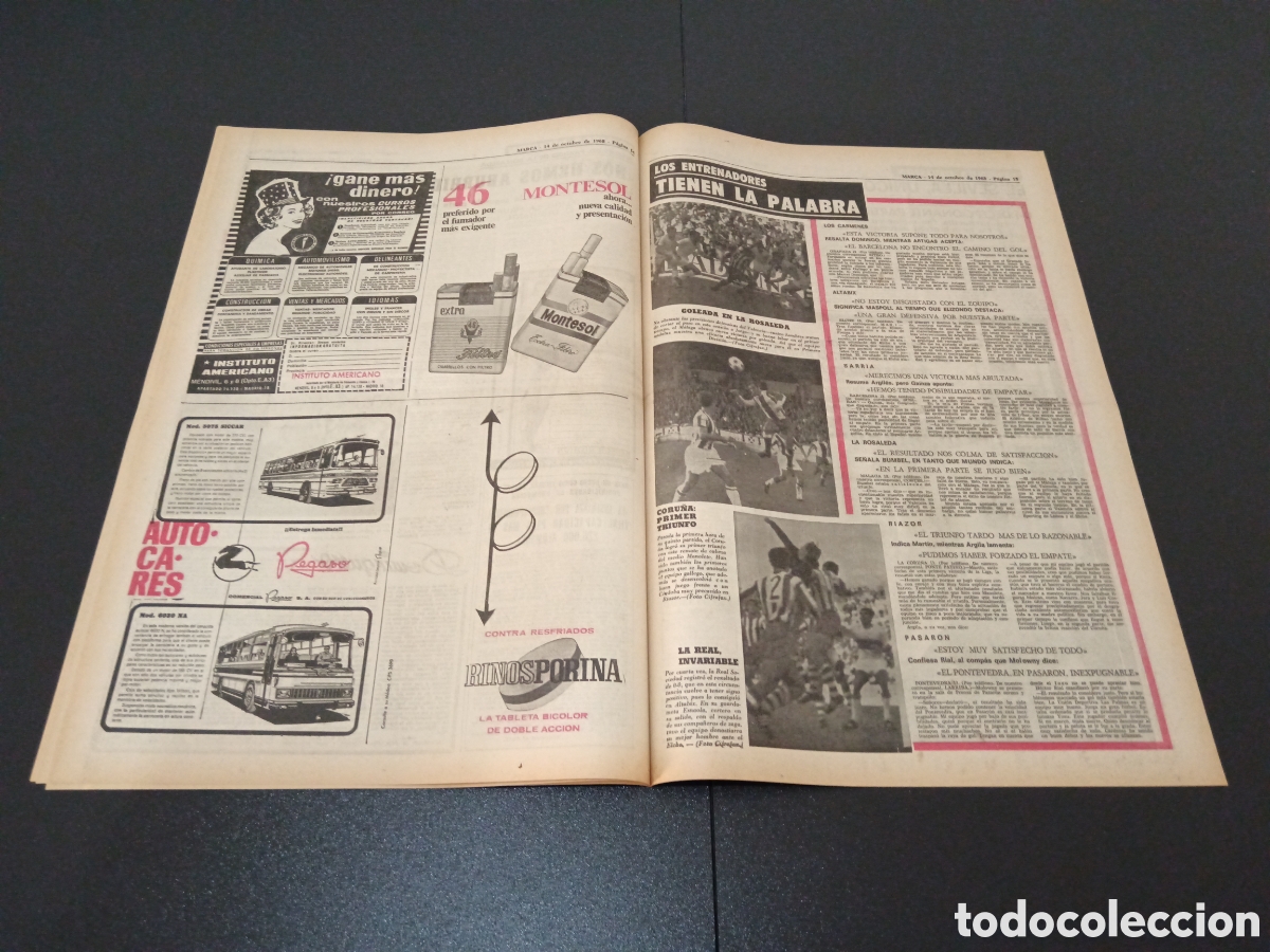 Coleccionismo deportivo: MARCA 14/10/1968 - Foto 8