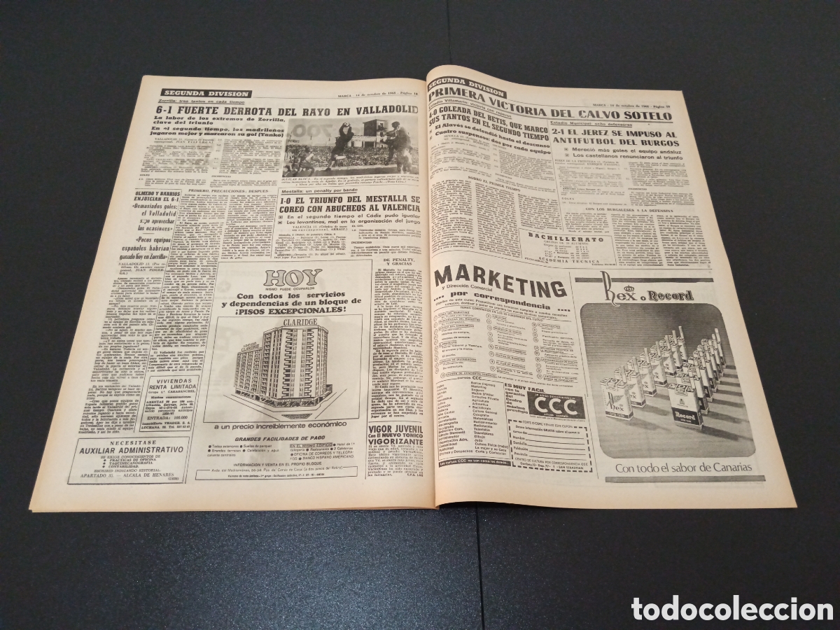 Coleccionismo deportivo: MARCA 14/10/1968 - Foto 10