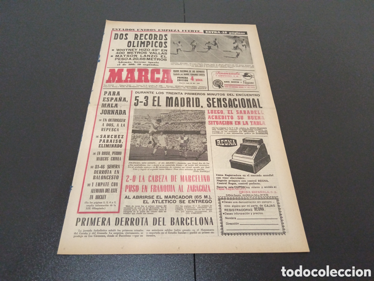 Coleccionismo deportivo: MARCA 14/10/1968 - Foto 1