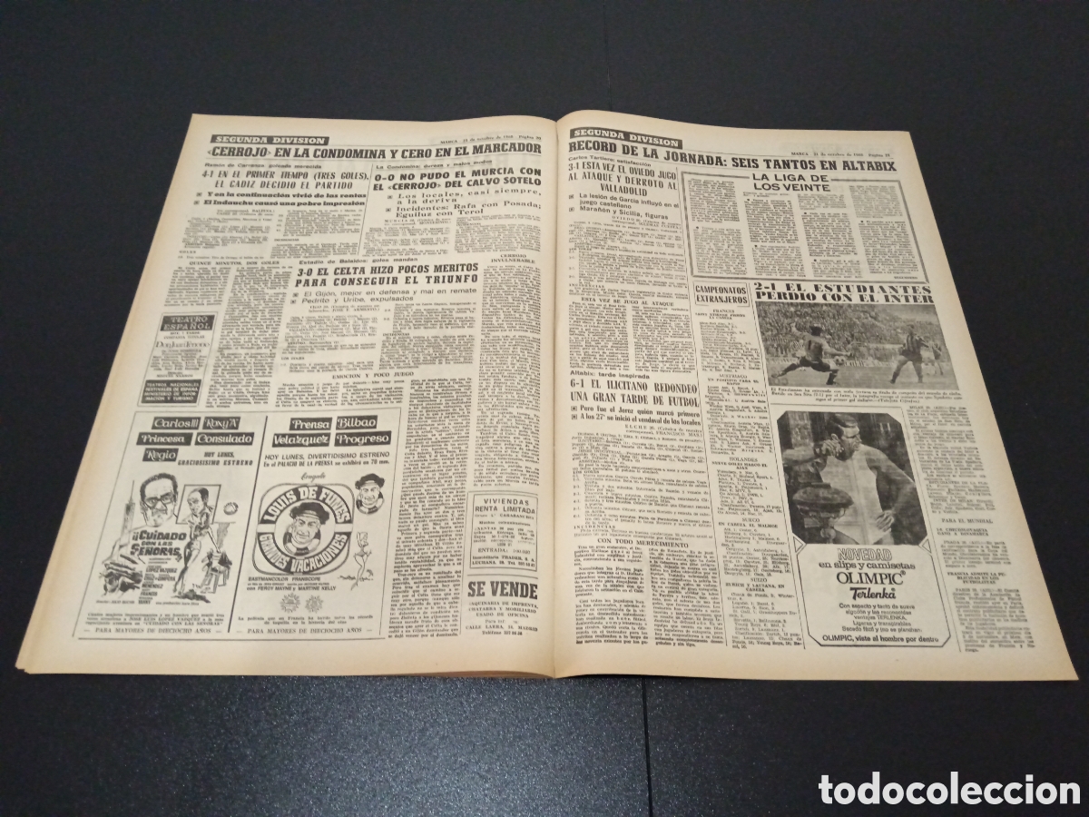 Coleccionismo deportivo: MARCA 21/10/1968 - Foto 11