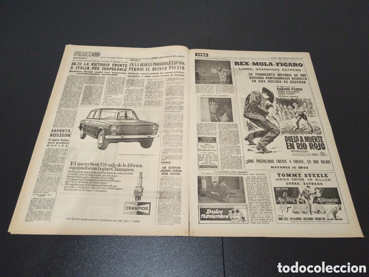 Coleccionismo deportivo: MARCA 26/10/1968 - Foto 4