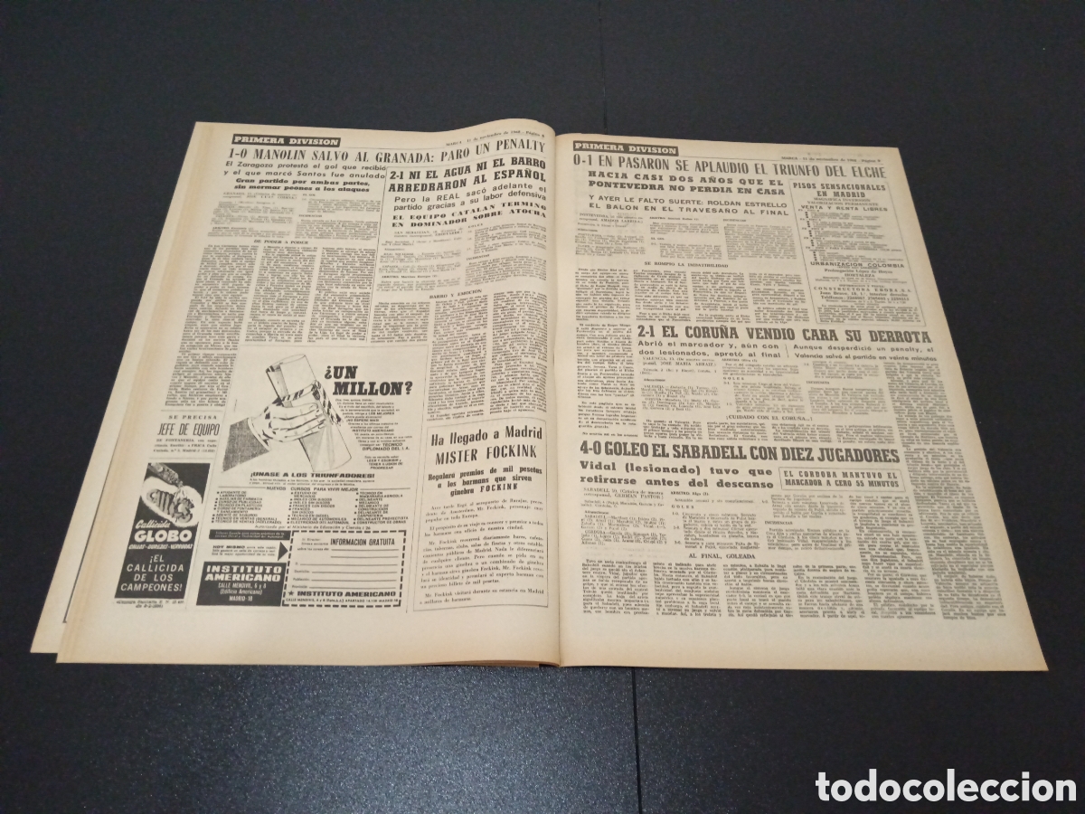 Coleccionismo deportivo: MARCA 11/11/1968 - Foto 5