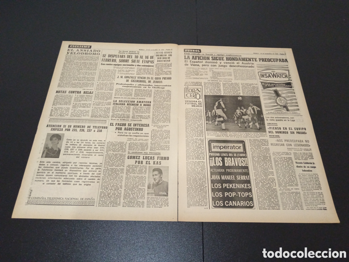 Coleccionismo deportivo: MARCA 14/11/1968 - Foto 2