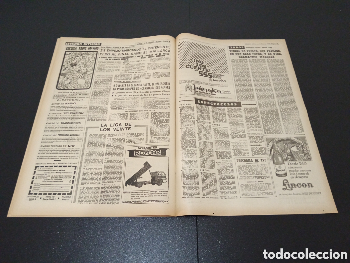Coleccionismo deportivo: MARCA 18/11/1968 - Foto 8