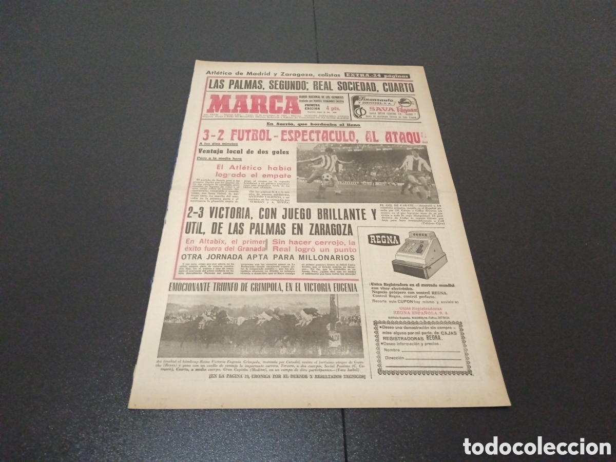 Coleccionismo deportivo: MARCA 18/11/1968 - Foto 1