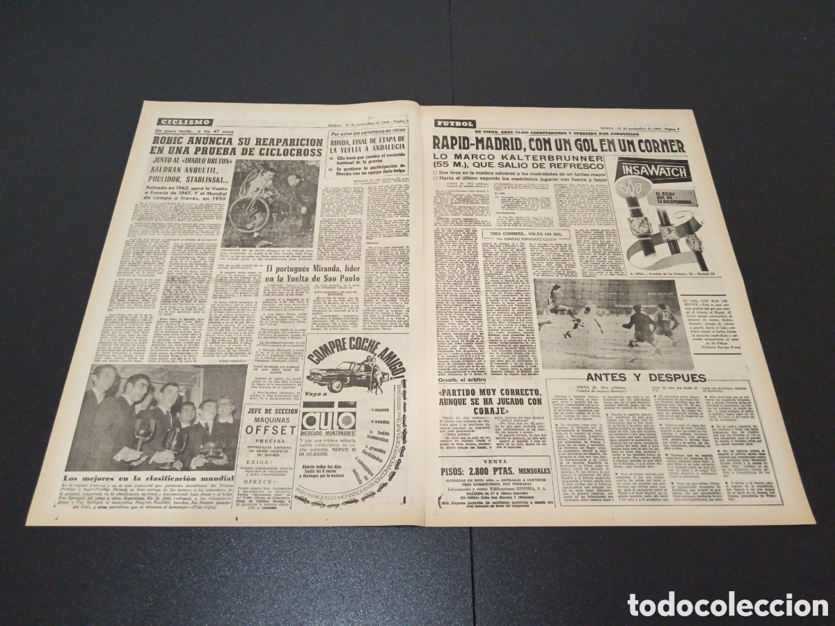 Coleccionismo deportivo: MARCA 21/11/1968 - Foto 2