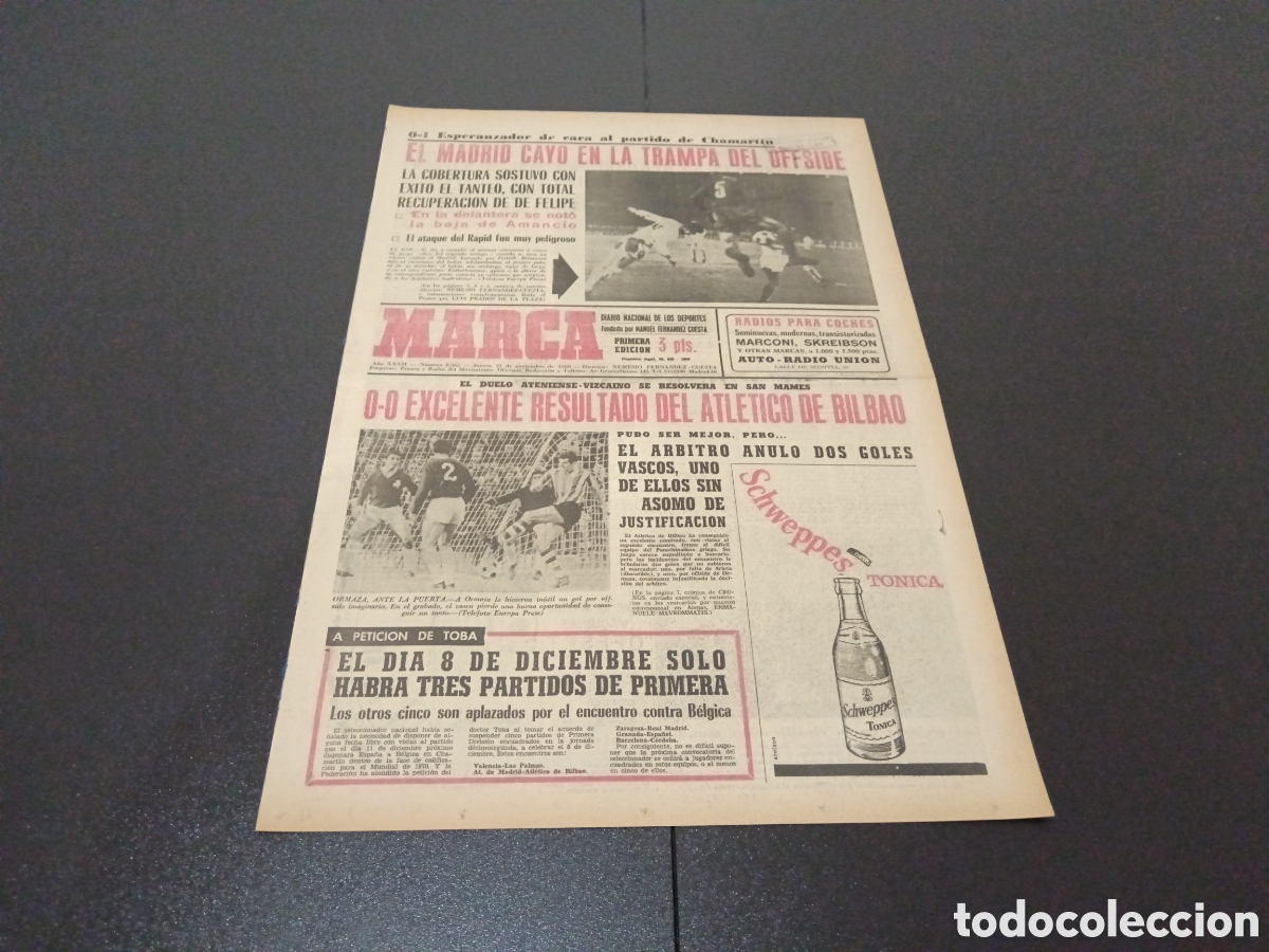 Coleccionismo deportivo: MARCA 21/11/1968 - Foto 1