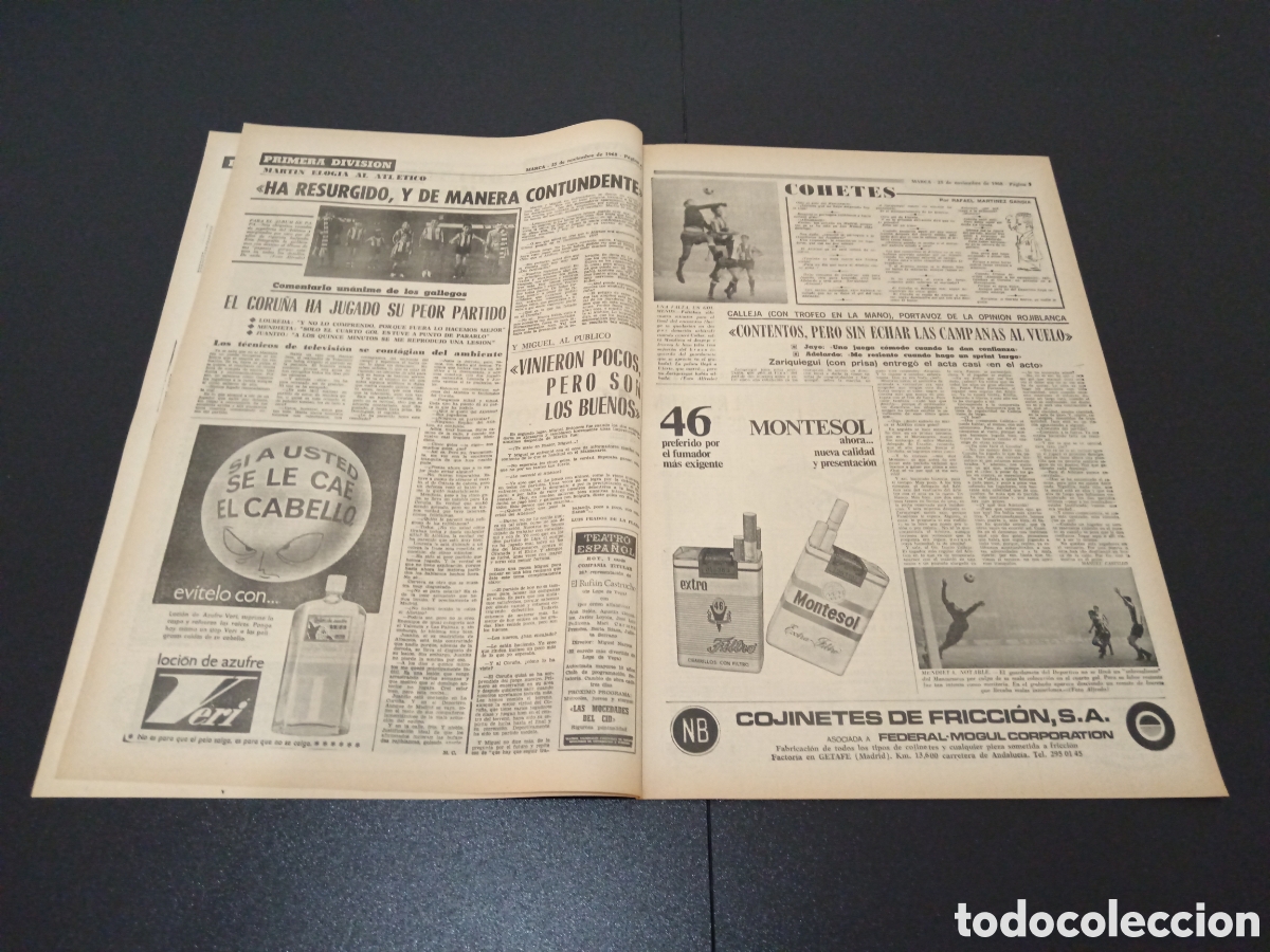 Coleccionismo deportivo: MARCA 25/11/1968 - Foto 3