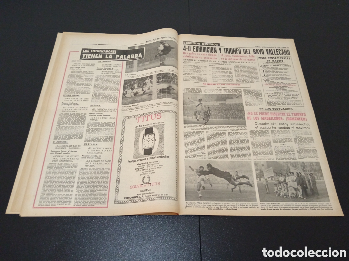 Coleccionismo deportivo: MARCA 25/11/1968 - Foto 7