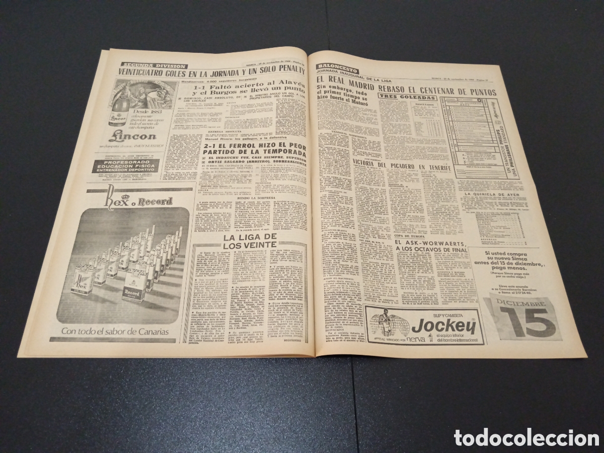 Coleccionismo deportivo: MARCA 25/11/1968 - Foto 9