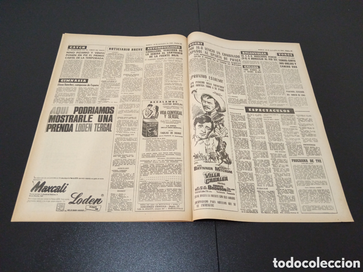 Coleccionismo deportivo: MARCA 25/11/1968 - Foto 10