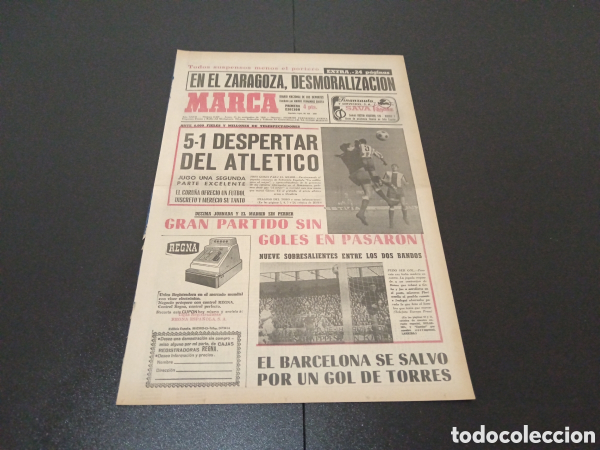 Coleccionismo deportivo: MARCA 25/11/1968 - Foto 1