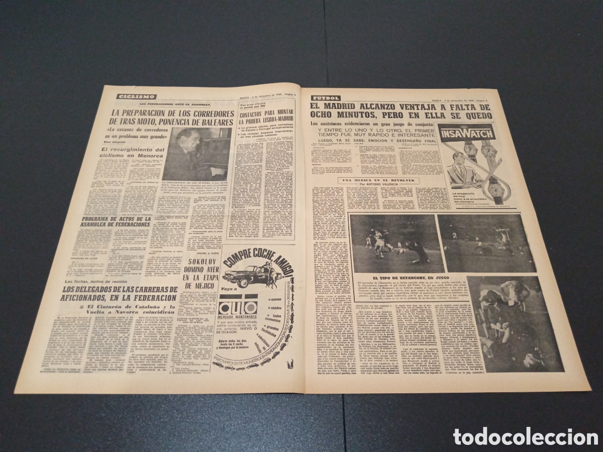 Coleccionismo deportivo: MARCA 05/12/1968 - Foto 2