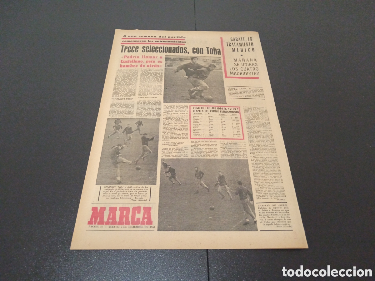 Coleccionismo deportivo: MARCA 05/12/1968 - Foto 6