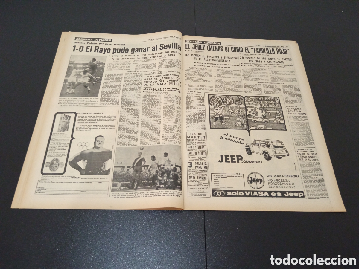 Coleccionismo deportivo: MARCA 16/12/1968 - Foto 8
