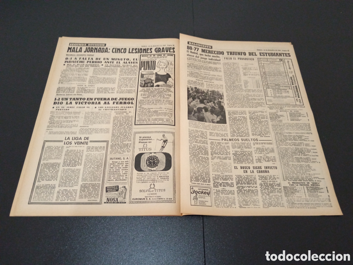 Coleccionismo deportivo: MARCA 16/12/1968 - Foto 10
