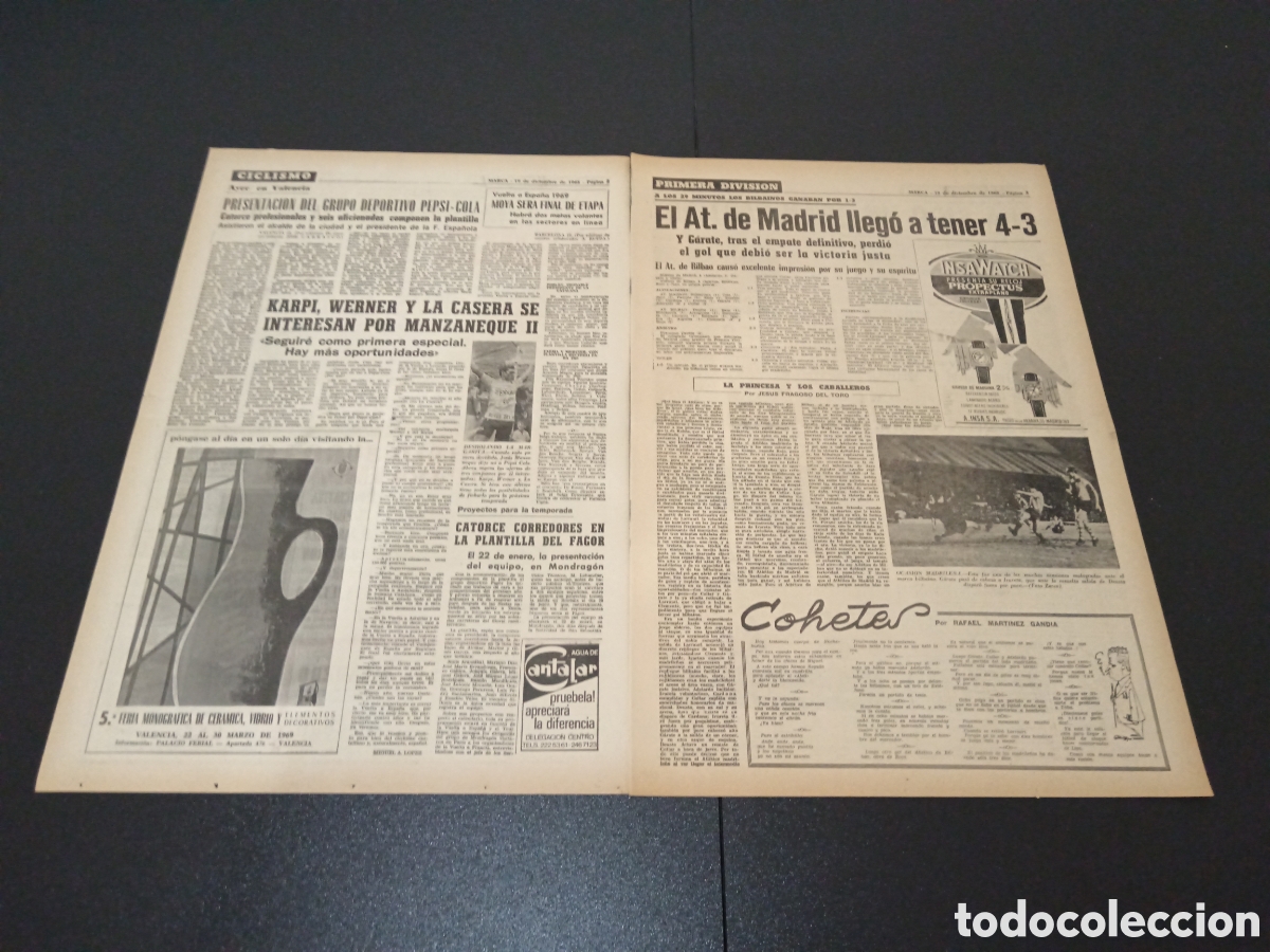 Coleccionismo deportivo: MARCA 19/12/1968 - Foto 2