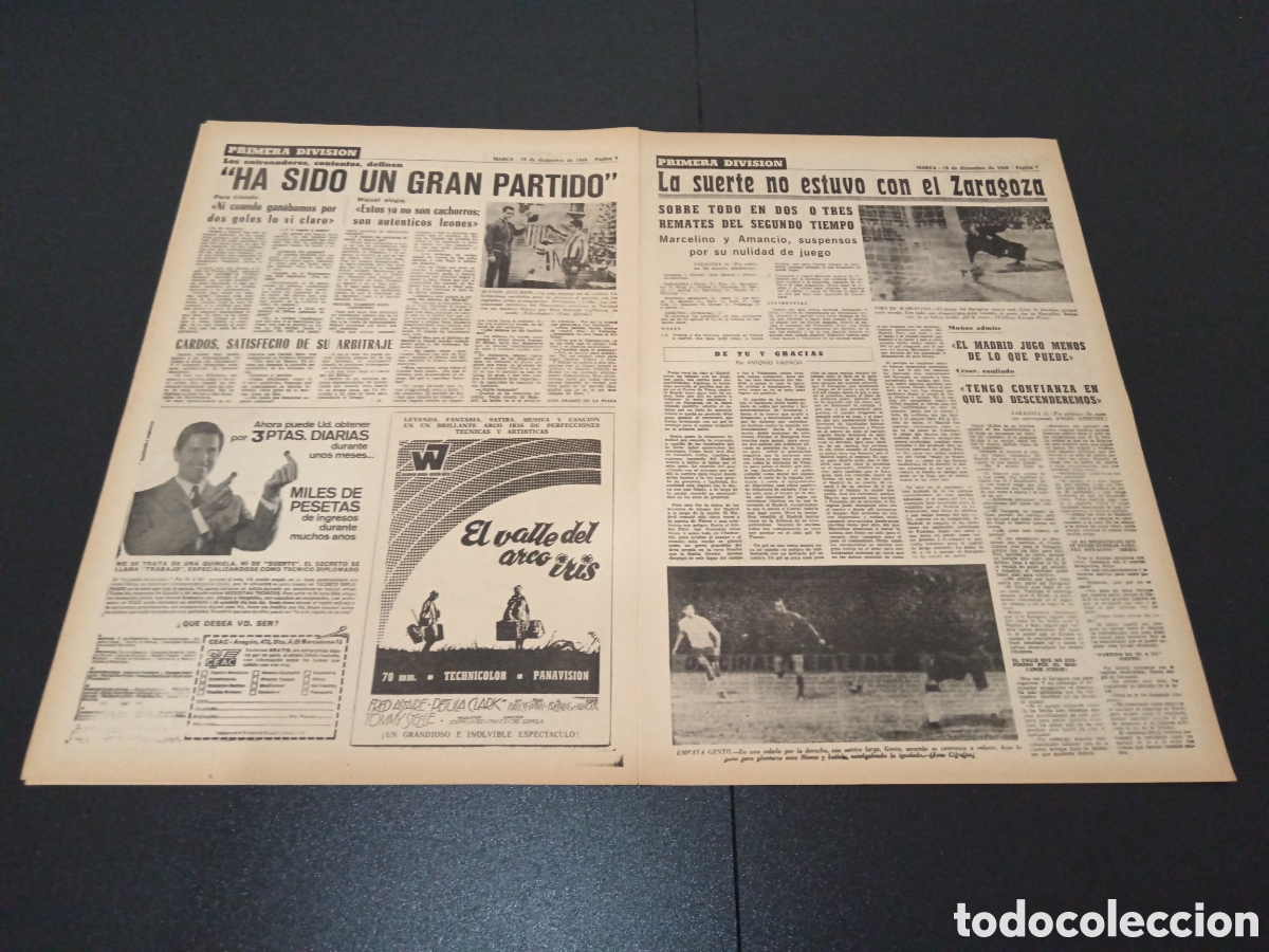 Coleccionismo deportivo: MARCA 19/12/1968 - Foto 3
