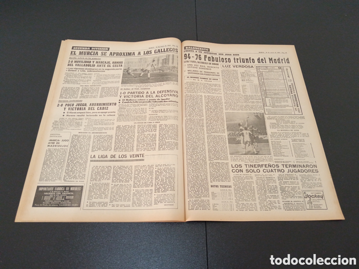 Coleccionismo deportivo: MARCA 20/01/1969 - Foto 9
