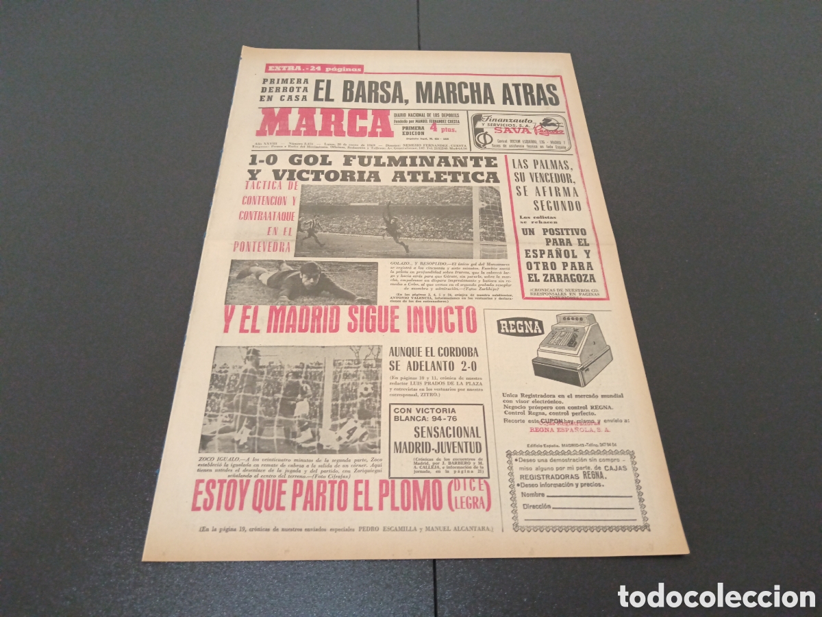 Coleccionismo deportivo: MARCA 20/01/1969 - Foto 1