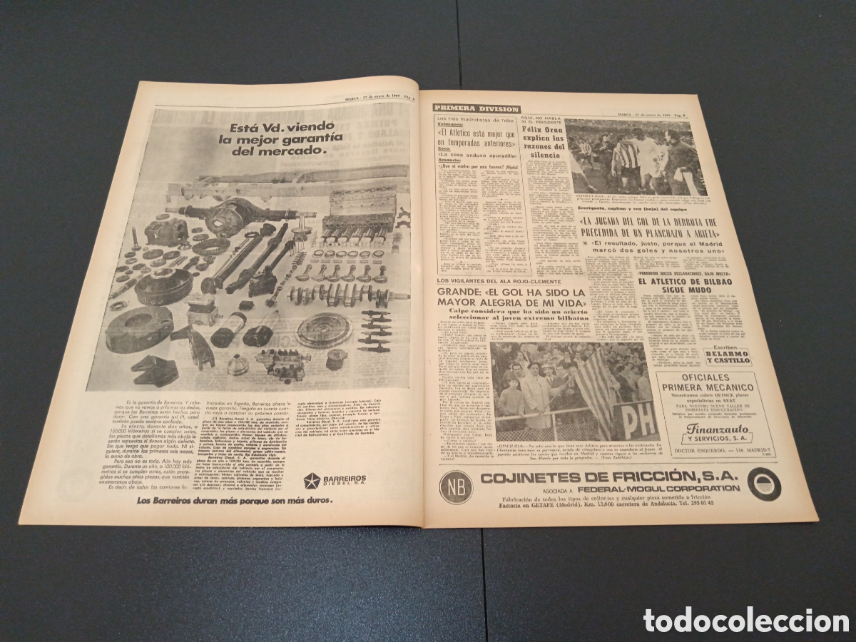 Coleccionismo deportivo: MARCA 27/01/1969 - Foto 3
