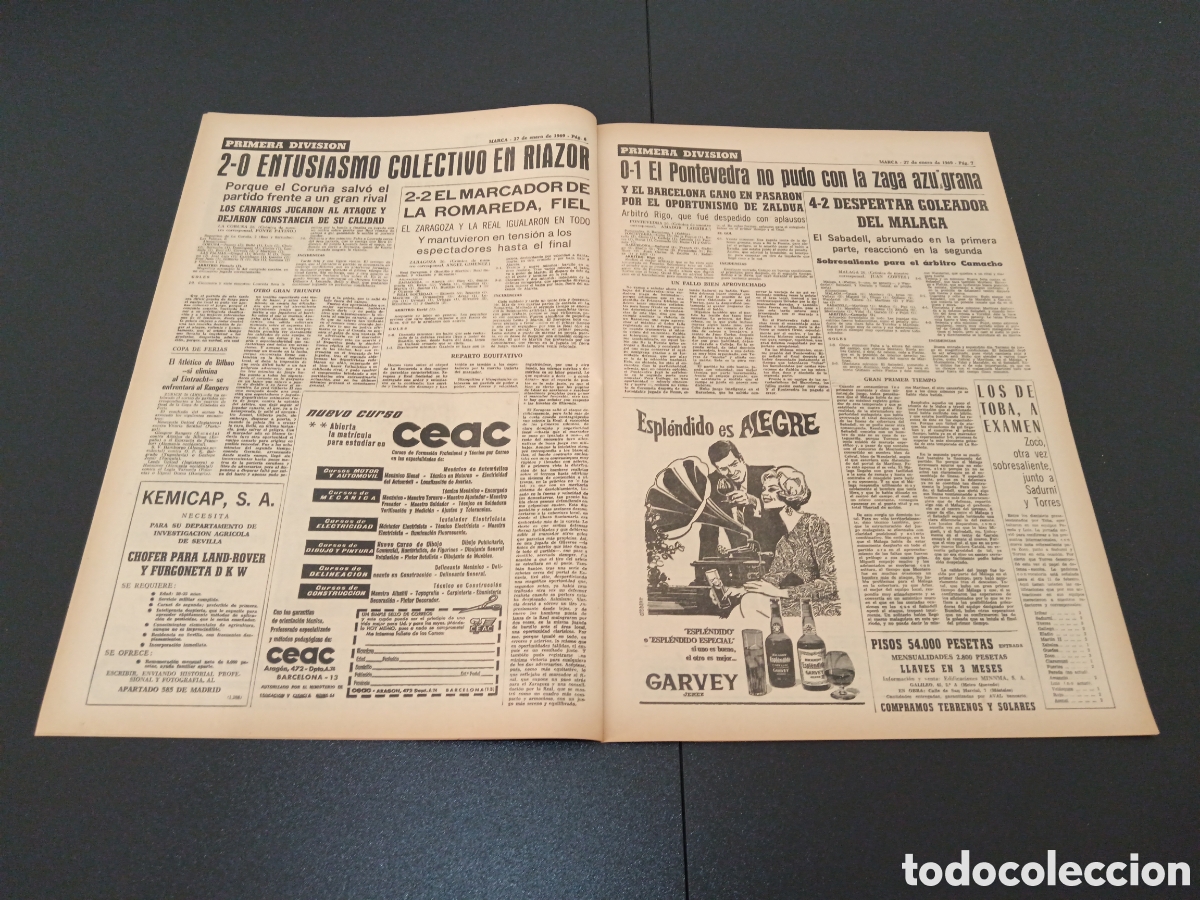 Coleccionismo deportivo: MARCA 27/01/1969 - Foto 4