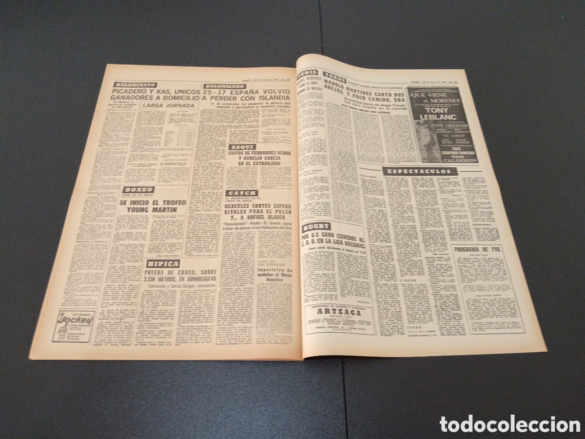 Coleccionismo deportivo: MARCA 27/01/1969 - Foto 11
