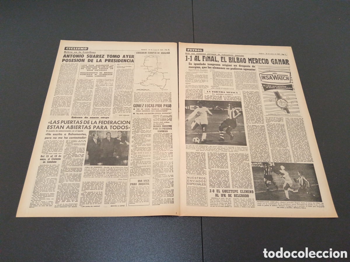 Coleccionismo deportivo: MARCA 30/01/1969 - Foto 2
