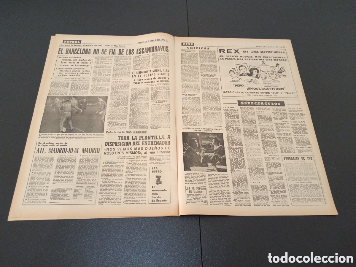 Coleccionismo deportivo: MARCA 30/01/1969 - Foto 3