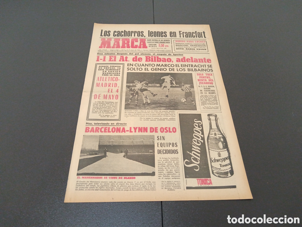 Coleccionismo deportivo: MARCA 30/01/1969 - Foto 1