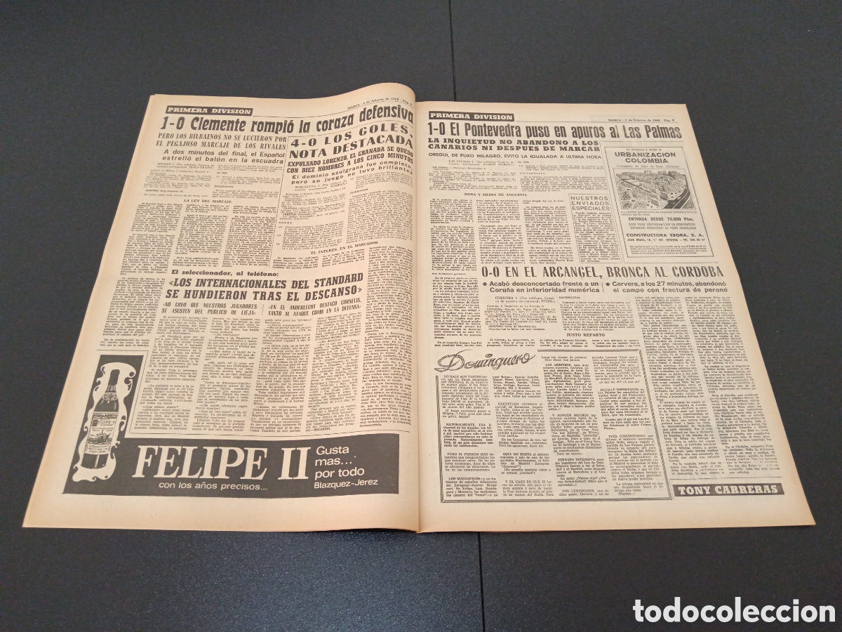 Coleccionismo deportivo: MARCA 03/02/1969 - Foto 5