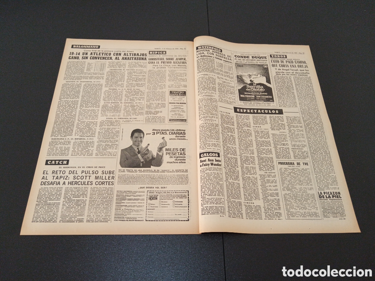 Coleccionismo deportivo: MARCA 03/02/1969 - Foto 12