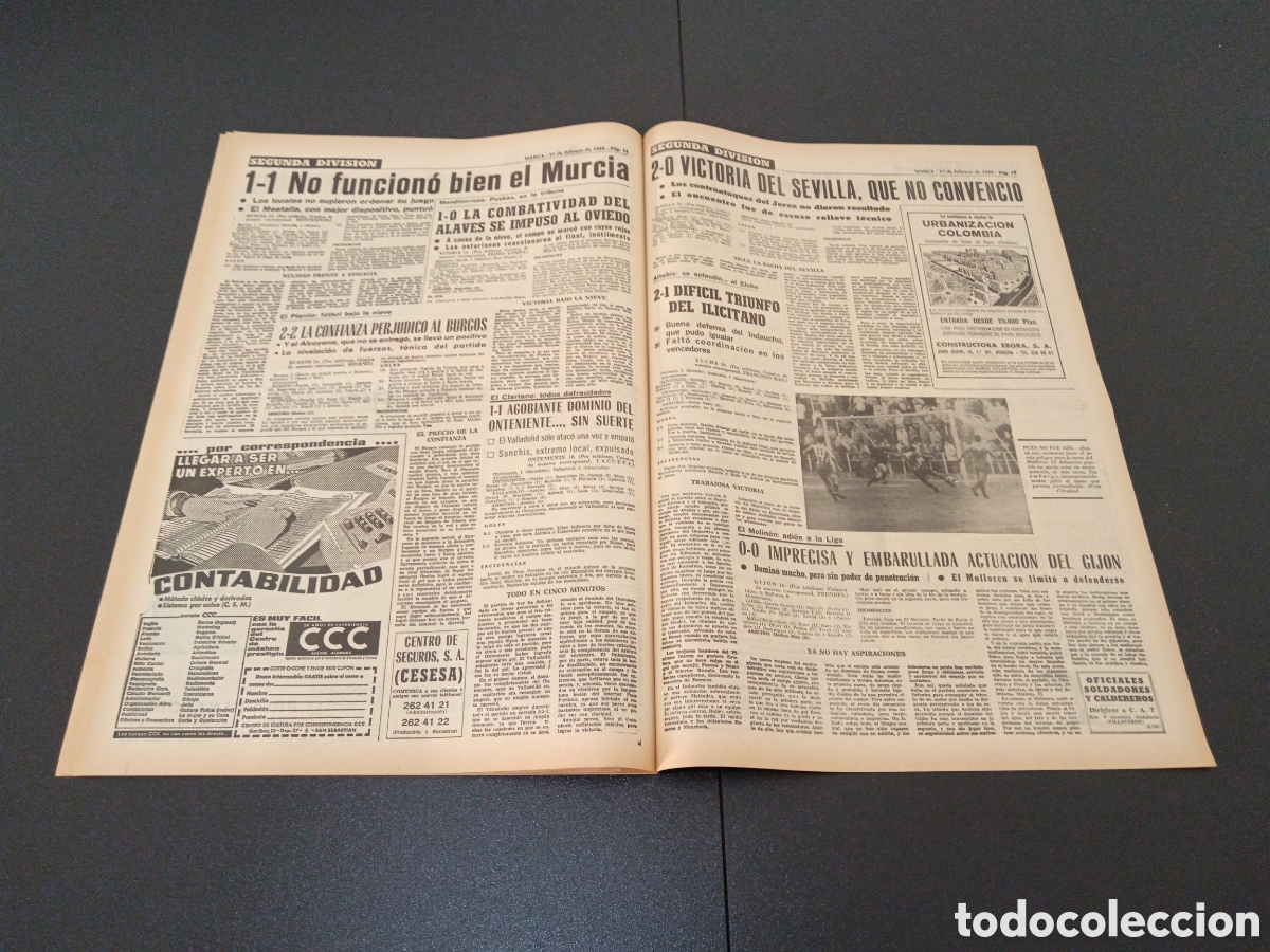 Coleccionismo deportivo: MARCA 17/02/1969 - Foto 8