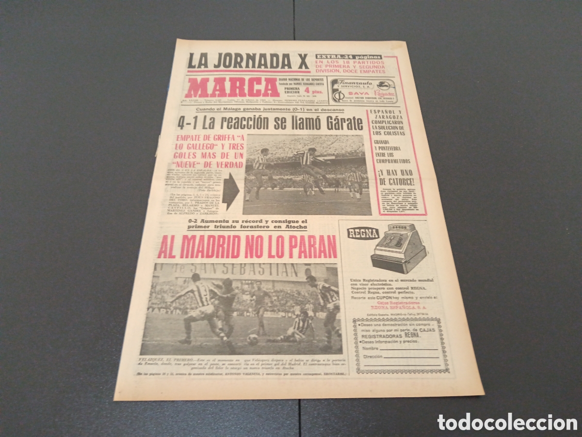 Coleccionismo deportivo: MARCA 17/02/1969 - Foto 1