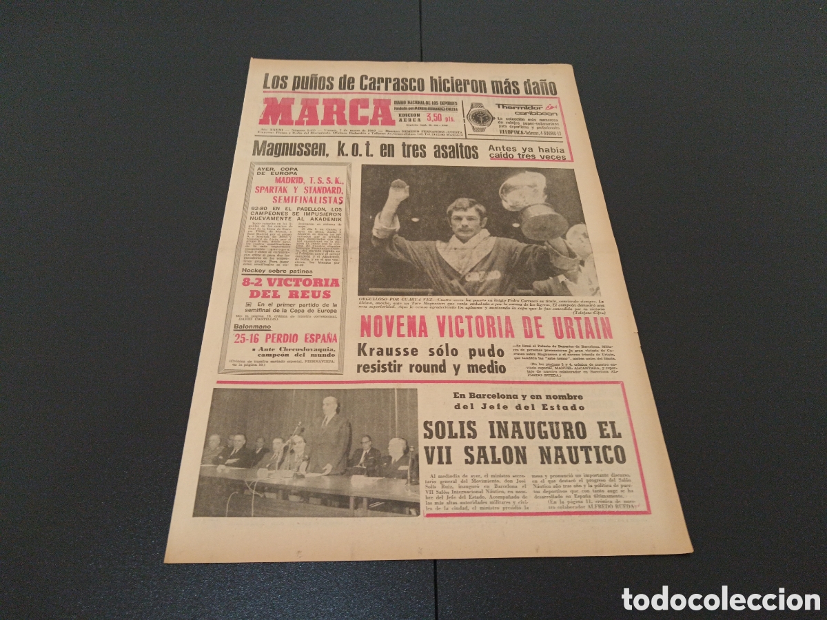Coleccionismo deportivo: MARCA 07/03/1969 - Foto 1