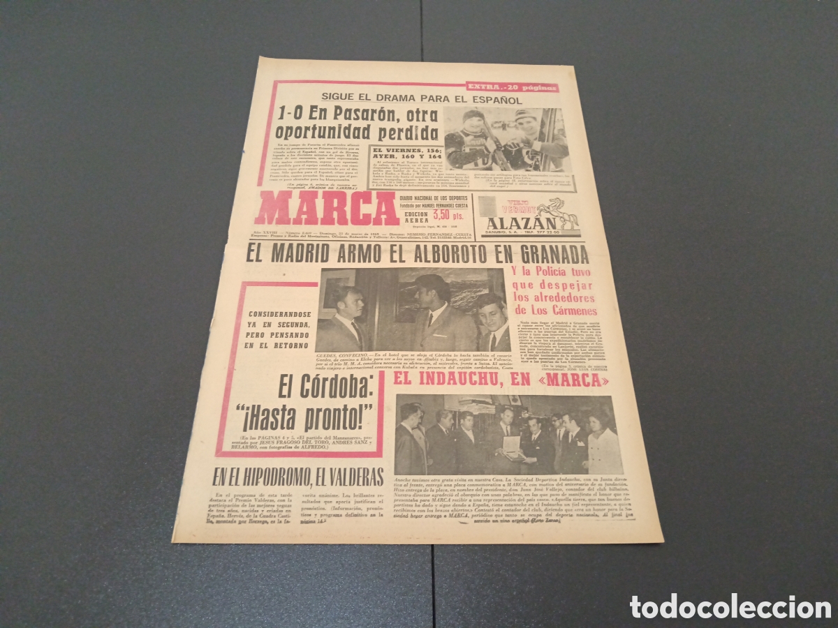 Coleccionismo deportivo: MARCA 23/03/1969 - Foto 1