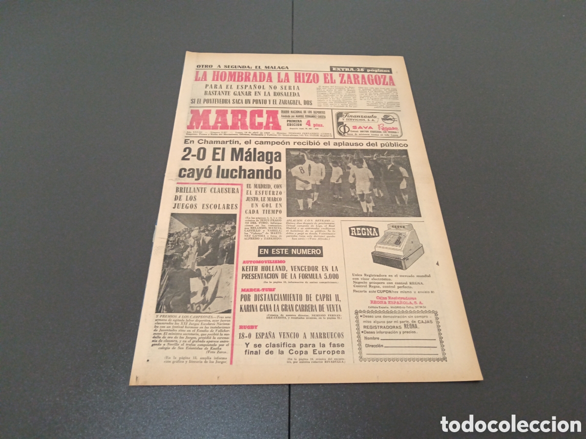 Coleccionismo deportivo: MARCA 14/04/1969 - Foto 1
