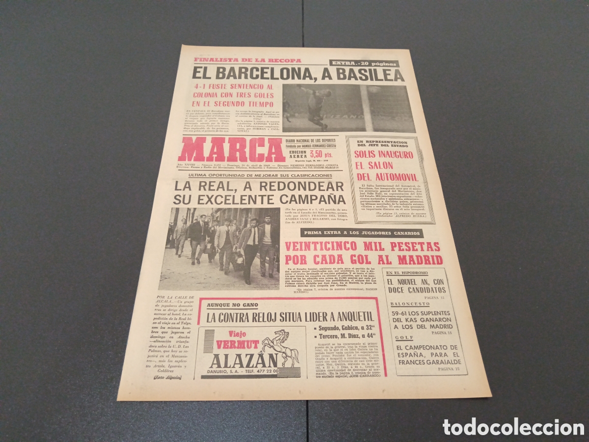 Coleccionismo deportivo: MARCA 20/04/1969 - Foto 1