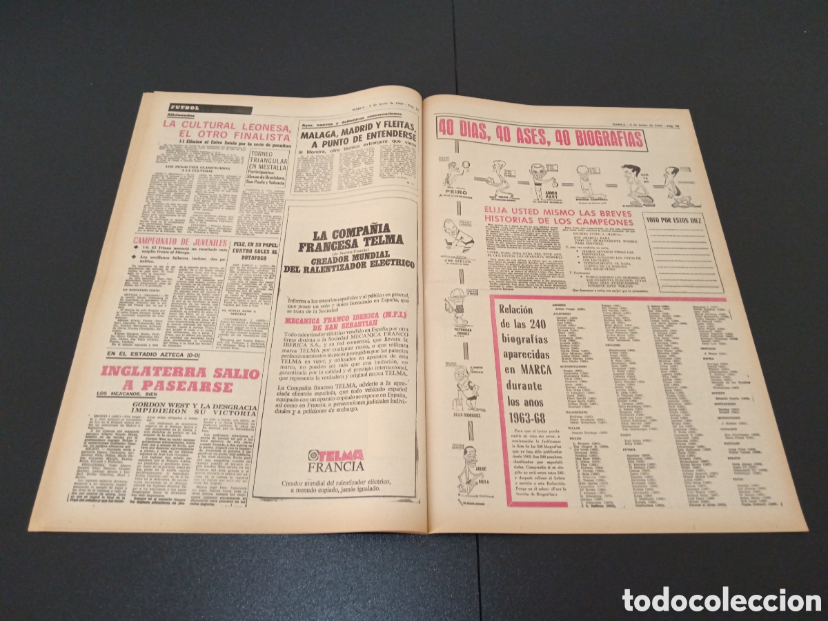 Coleccionismo deportivo: MARCA 02/06/1969 - Foto 7