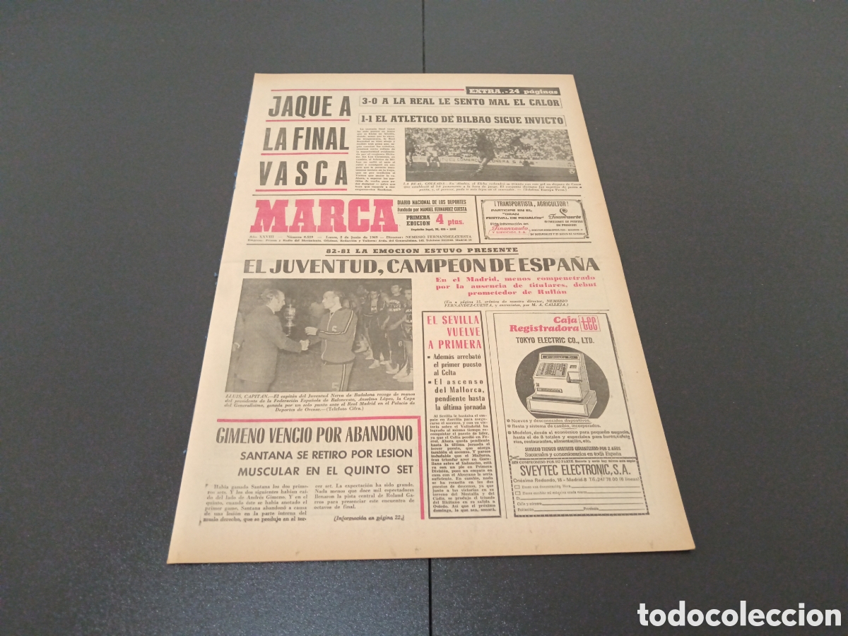 Coleccionismo deportivo: MARCA 02/06/1969 - Foto 1