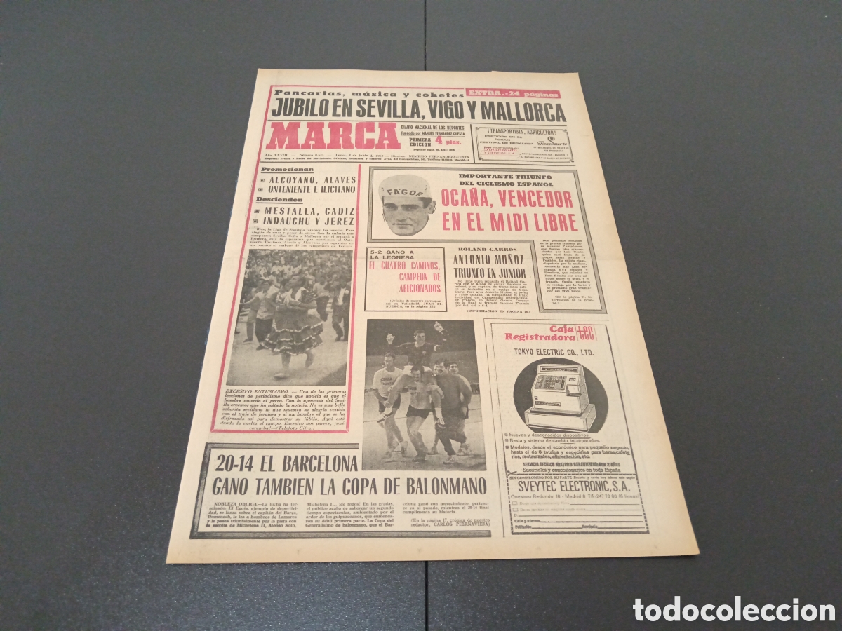 Coleccionismo deportivo: MARCA 09/06/1969 - Foto 1