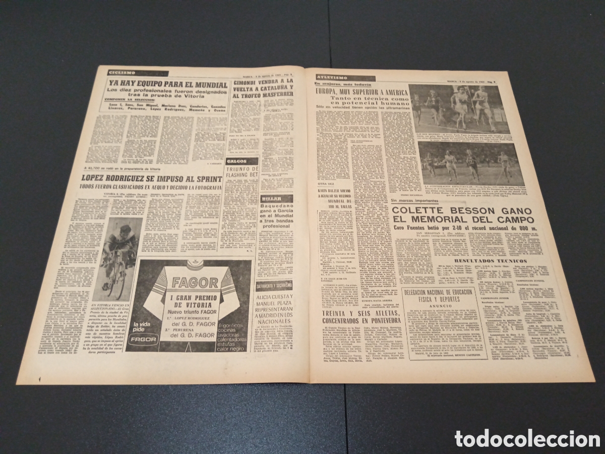 Coleccionismo deportivo: MARCA 03/08/1969 - Foto 2