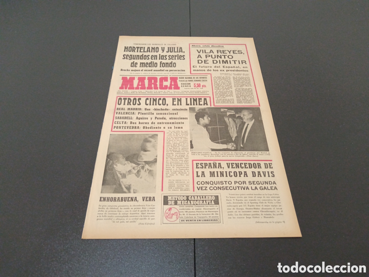 Coleccionismo deportivo: MARCA 06/08/1969 - Foto 1