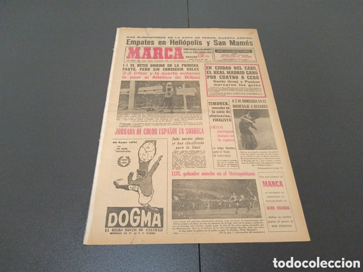 Coleccionismo deportivo: MARCA 10/09/1964 - Foto 1