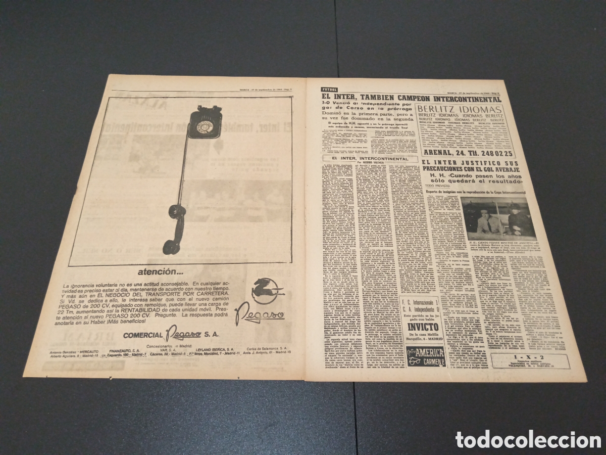 Coleccionismo deportivo: MARCA 27/09/1964 - Foto 2